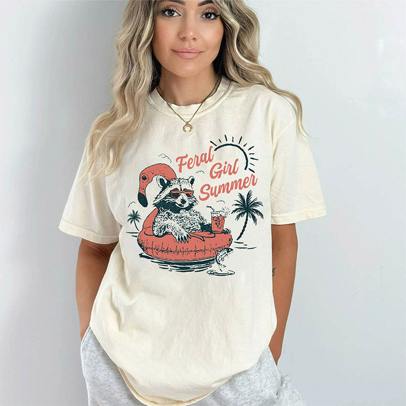 Vintage Feral Girl Summer Opossum T-shirt