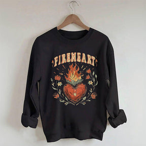 Vintage Fire-heart Fantasy Reader Sweatshirt