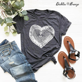 Tree Trunk Heart Camping T-shirt