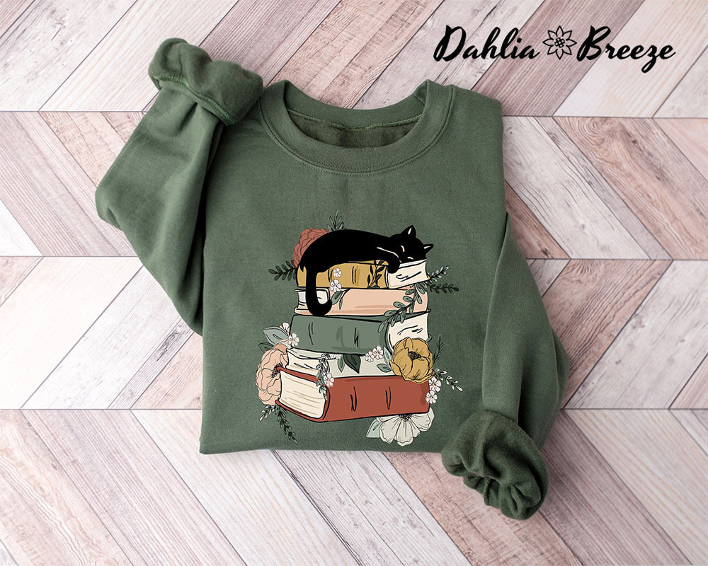 Books and Cats Bookish Sweatshirt