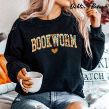 Floral Bookworm Book Lover Sweatshirt