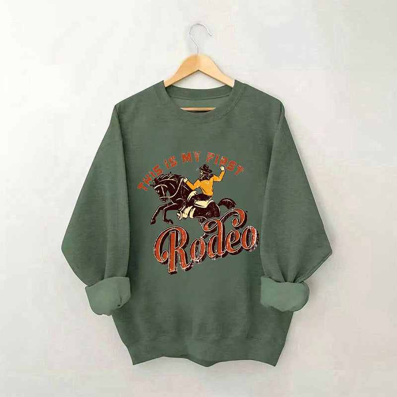 C’est mon premier sweat-shirt à col rond tendance Rodeo