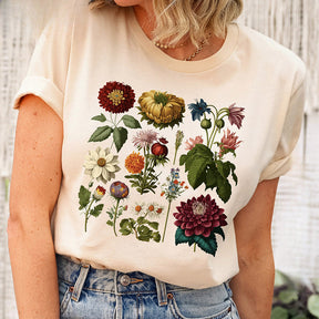 T-shirt esthétique Cottagecore à fleurs vintage