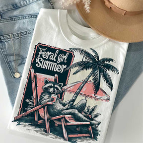 Feral Girl Summer Funny T-shirt