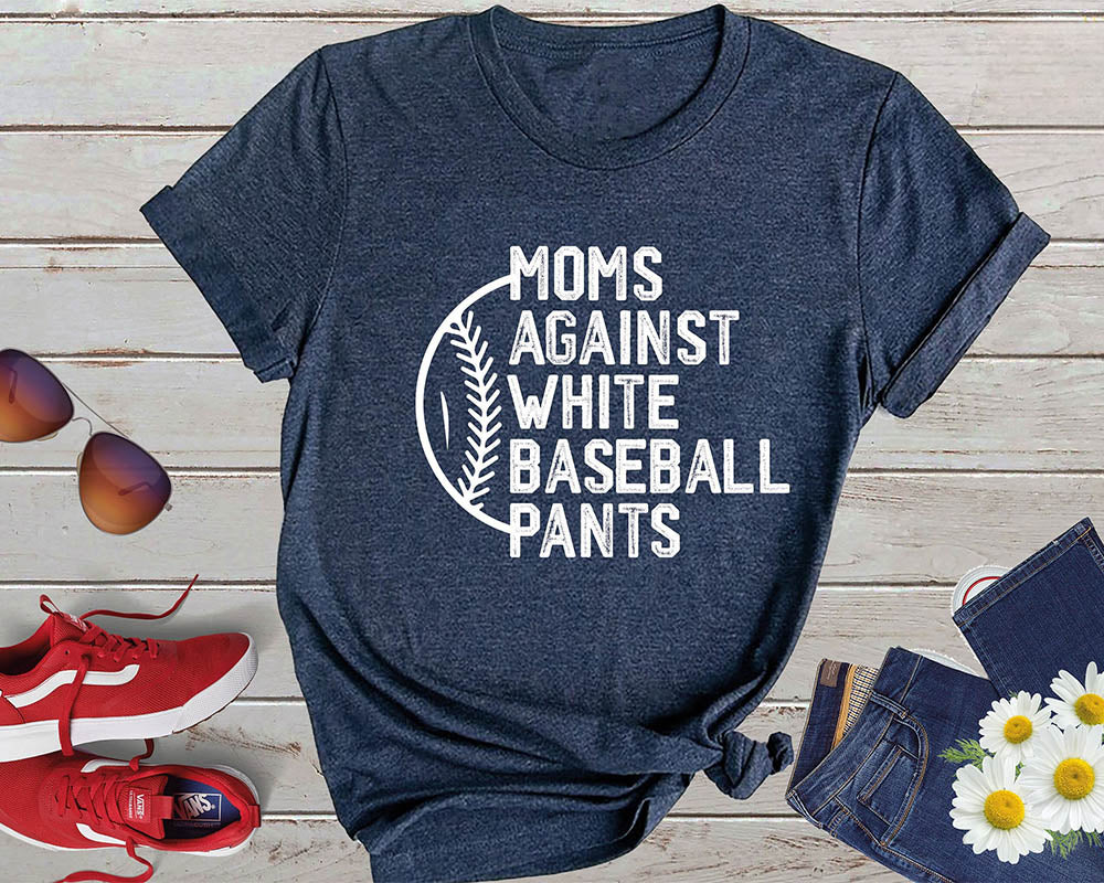 Funny Baseball Moms Letter Print T-shirt