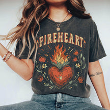 Vintage Fire-heart Fantasy Reader T-shirt