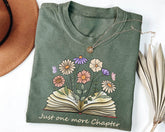 Just One More Chapter Flower Book T-shirt