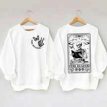 The Reader Tarot Card Skeleton Reading Sweatshirt