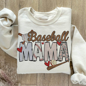 Retro Baseball Mama Print Sweatshirt