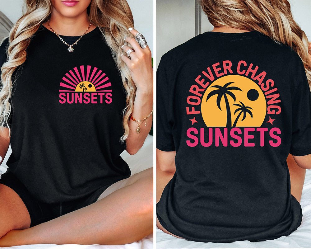 T-shirt de plage rétro Forever Chasing Sunsets