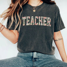Floral Teacher T-shirt