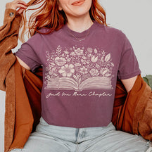 Just One More Chapter Flower Book T-shirt