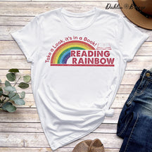 T-shirt d'amoureux des livres arc-en-ciel de lecture