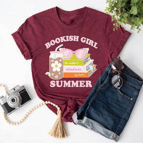 Bookish Vacation Book Girl Summer T-shirt