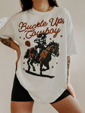 T-shirt western cowboy à boucle