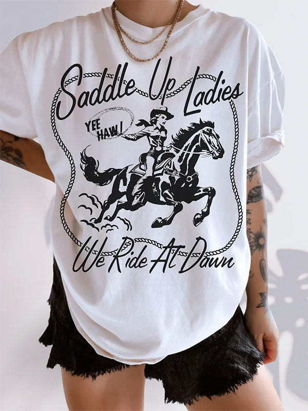 Vintage Saddle Up Ladies T-shirt