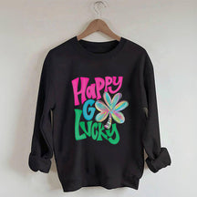 Kleeblatt-Sweatshirt „Happy Go Lucky“.