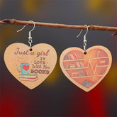 Book Lover Heart Earrings