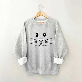 Sweat-shirt Joyeuses Pâques avec visage de lapin