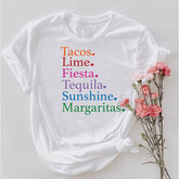 T-shirt imprimé lettre Tacos et Tequila