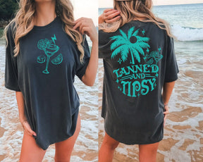 Tanned and Tipsy Beach Vibes T-shirt