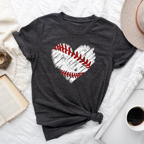 Baseball Distress Heart T-shirt