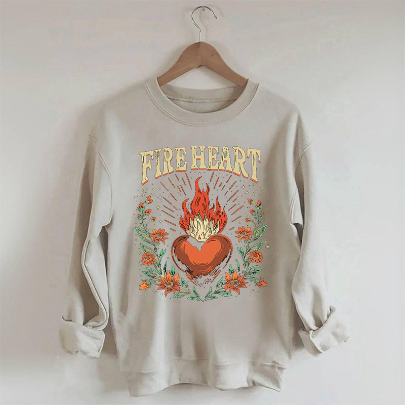 Fireheart Trendy Print Bookish Sweatshirt