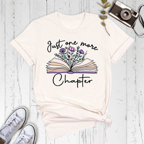 T-shirt imprimé Flower Book Just One More Chapter