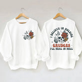 I Believe in Holding Funny Floral Skull Sweatshirt