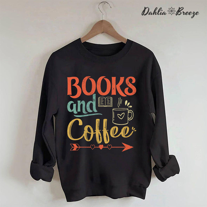 Sweat-shirt bookish café et livre vintage