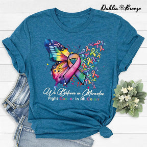 T-shirt imprimé papillon Cancer Warrior