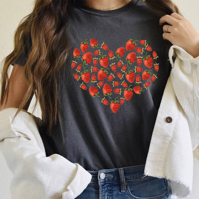 Strawberry Heart Fruit Lover T-shirt