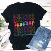 Colored Letters Teacher T-shirt