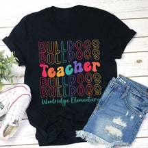 T-shirt professeur de lettres colorées