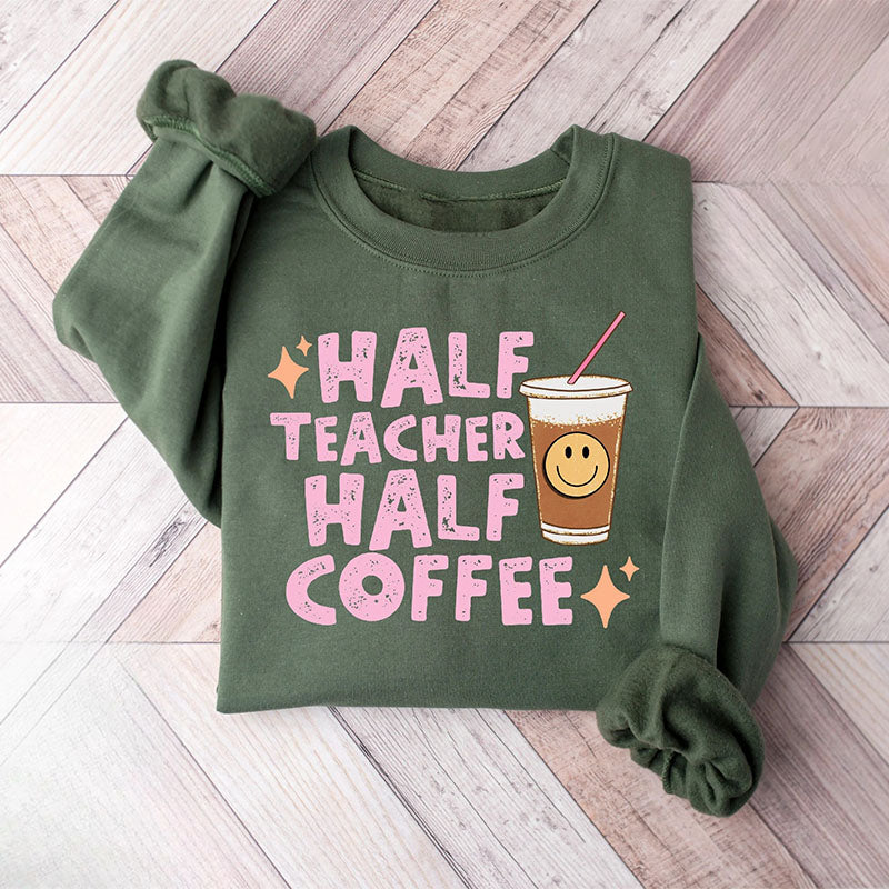 Sweat-shirt moitié professeur moitié café