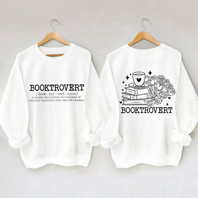 Booktrovert Definition Funny Floral Book Sweatshirt