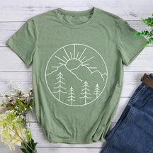 Beautiful Sunset Forest Hiking T-shirt