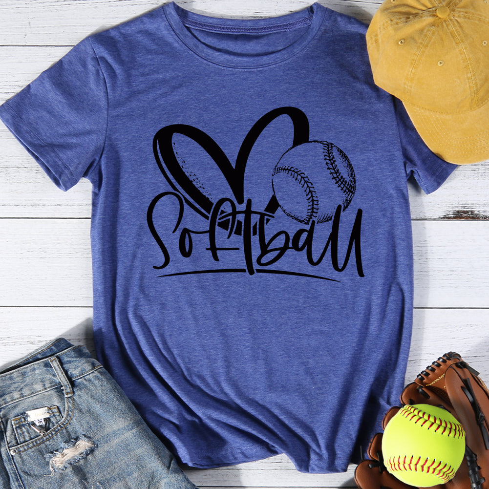 Softball Heart Print T-shirt