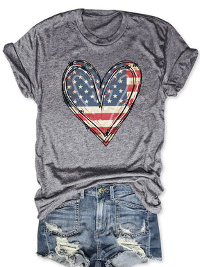 America Flag Heart T-shirt