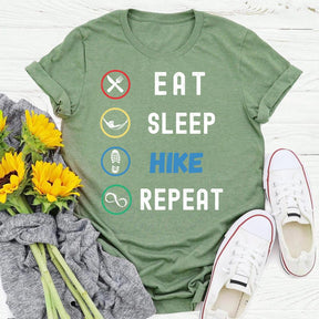 Eat Sleep Hike Repeat Hiking T-shirt