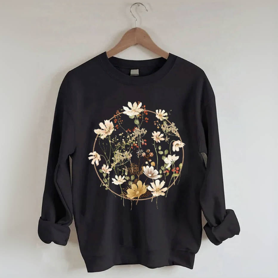 Sweat-shirt à fleurs