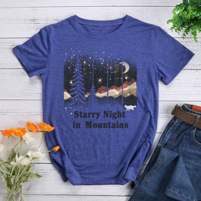 Starry Night In Mountains T-shirt