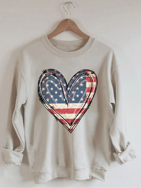 America Flag Heart Sweatshirt