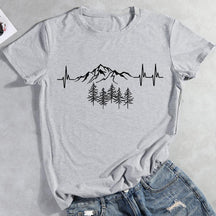 Heartbeat For Mountains Hiking T-shirt