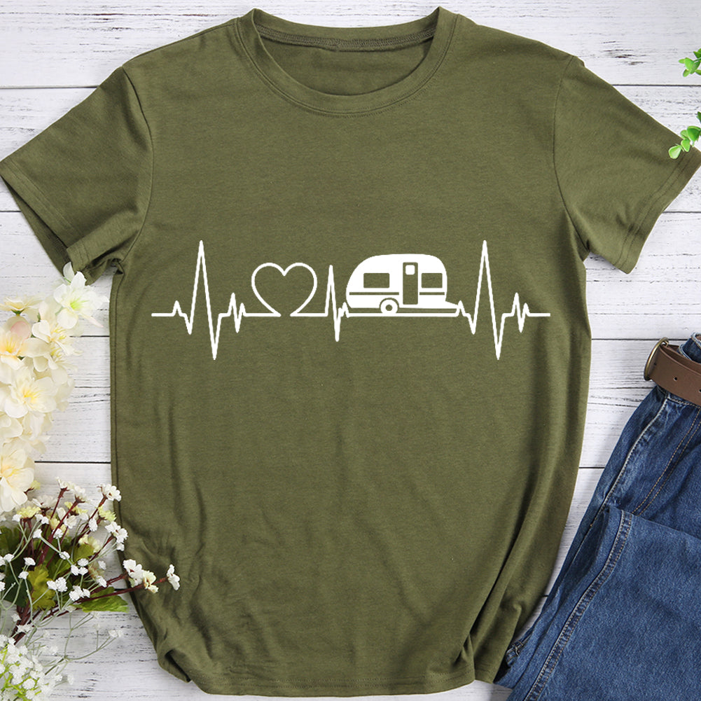 Heartbeat For Camping Hiking T-shirts