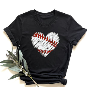 Baseball Distress Heart T-shirt