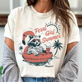 Vintage Feral Girl Summer Opossum T-shirt