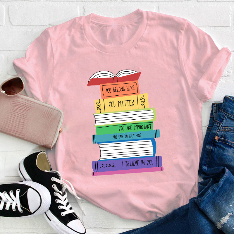 Positive Colorful Books T-shirt