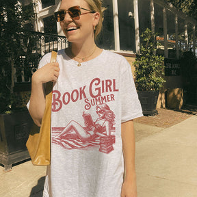 Book Girl Summer Bookish Beach T-shirt