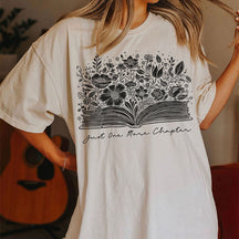 Just One More Chapter Flower Book T-shirt